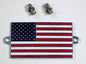 Enamel & Chrome Classic Car Badge, American USA Stars and Stripes Flag