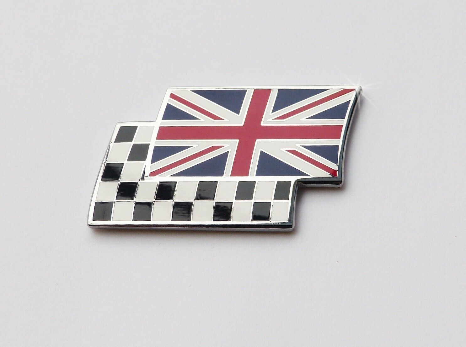 Classic Car, Union Jack & Chequered Self Adhesive Flag Badge, BMC DAG000070MMM