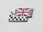 Classic Car, Union Jack & Chequered Self Adhesive Flag Badge, BMC DAG000070MMM