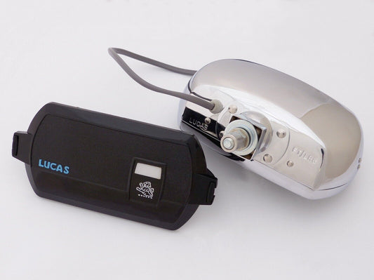 Lucas LR8 New Chrome 12V Square Spot Light / Spot Lamp & Removable Cover, LDB306