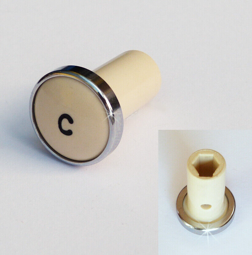 Vintage & Classic Car Chrome Rimmed Cream Choke Knob, Wolseley MG Alvis