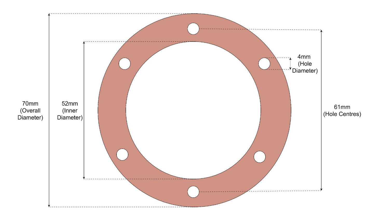 Classic Car Fuel Tank Sender Cork & Rubber Composite Fixing Gasket, 2H1082