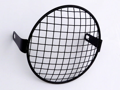 MCE Classic Motorcycle 5¾" Black Head Lamp Grill / Stone Guard Lamp Bolt Fixing