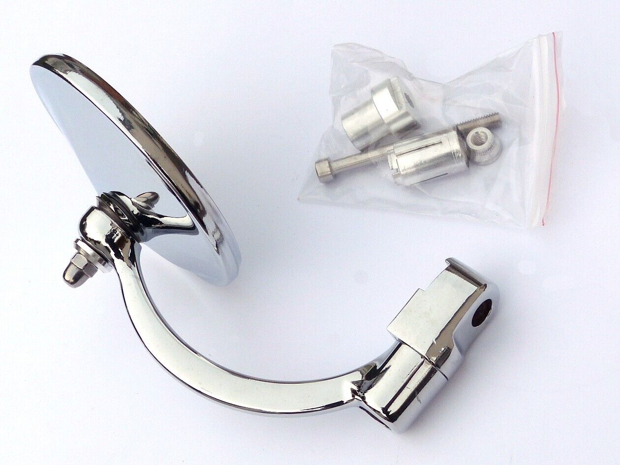 MCE Classic Motorcycle Stainless Universal ⅞" Handle Bar End Round Mirror