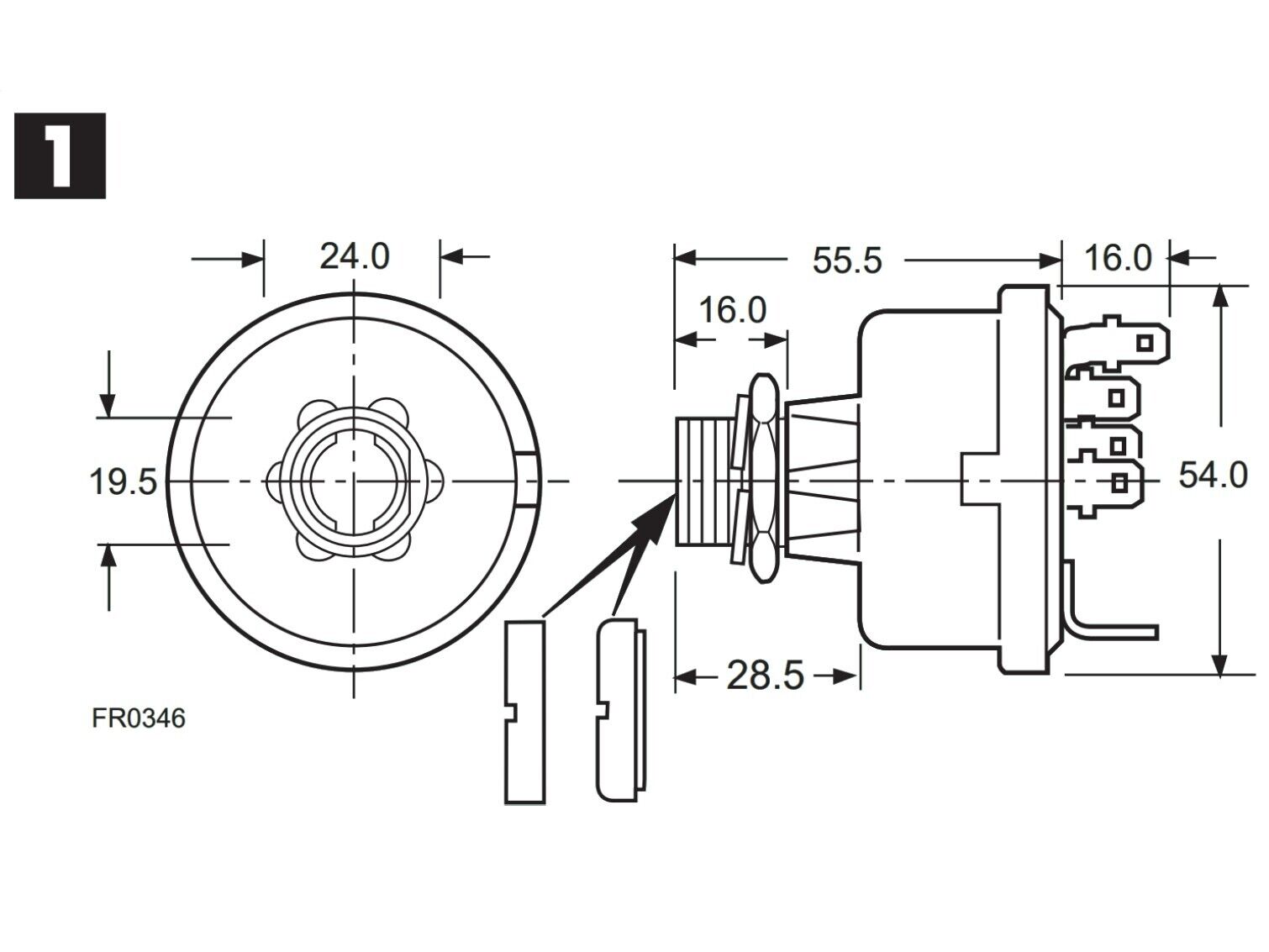 Lucas 35288 Heavy Duty Ignition Switch 128SA, Land Rover Defender 3, Lister etc