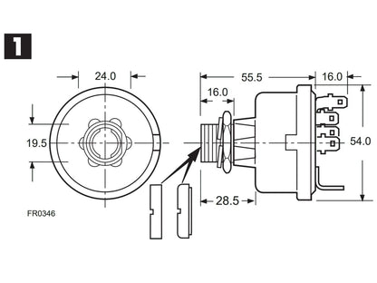 Lucas 35288 Heavy Duty Ignition Switch 128SA, Land Rover Defender 3, Lister etc