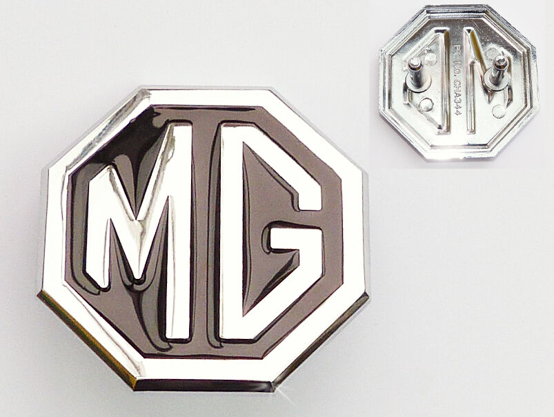MGB MGBGT & MG Midget Black & Chrome Front Grill Badge, MG CHA544, British Made