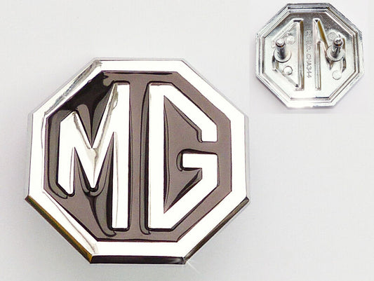 MGB MGBGT & MG Midget Black & Chrome Front Grill Badge, MG CHA544, British Made
