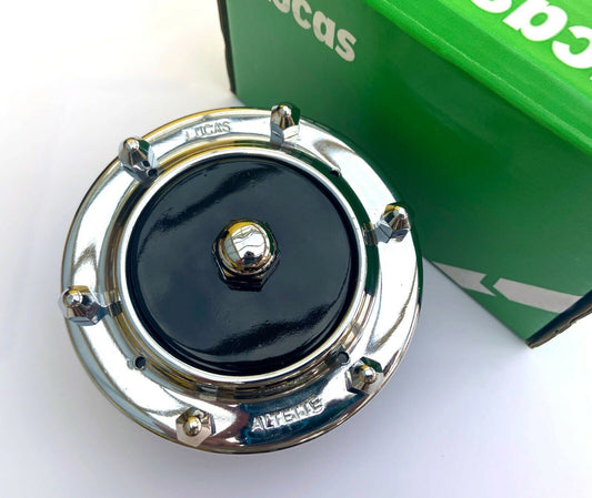 Genuine Lucas Altette 12V Vintage Horn & Chrome Rim for Classic Car & Motorcycle