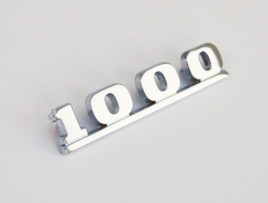 Classic Austin Mini Mk2 1000 Chrome Cast Metal Script Boot Badge, BMC ALA6695