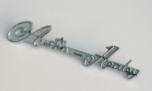 Austin Healey BN1 to BJ8 Script Boot Badge, AH part 8G705