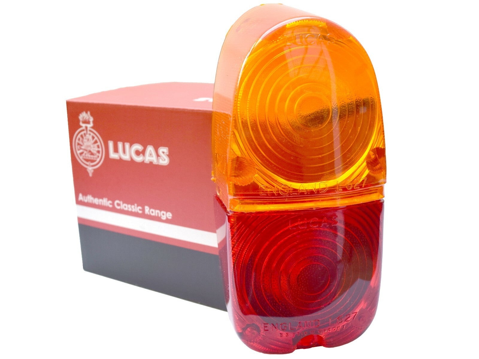 Lucas L627 Rear Red & Amber Indicator Lens, Jaguar Jaguar XK150, Jaguar Mk2 Mk9