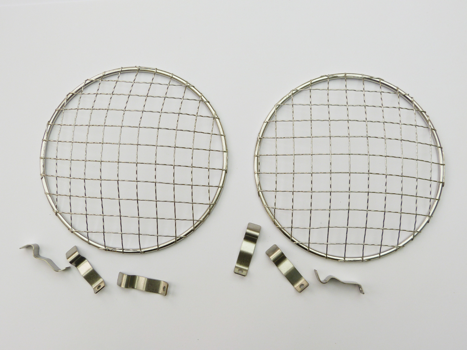 Classic Car / Motorcycle Pair 5¾" Stainless Steel Lamp Grill / Stone Guards