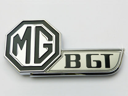 MGBGT / MGB GT British Made Concourse Silver & Black Tailgate Boot Badge HZA5024