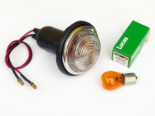 Lucas L488 Clear Flasher / Indicator Lamp with Glass Lens & Amber Bulb, ACC5524C