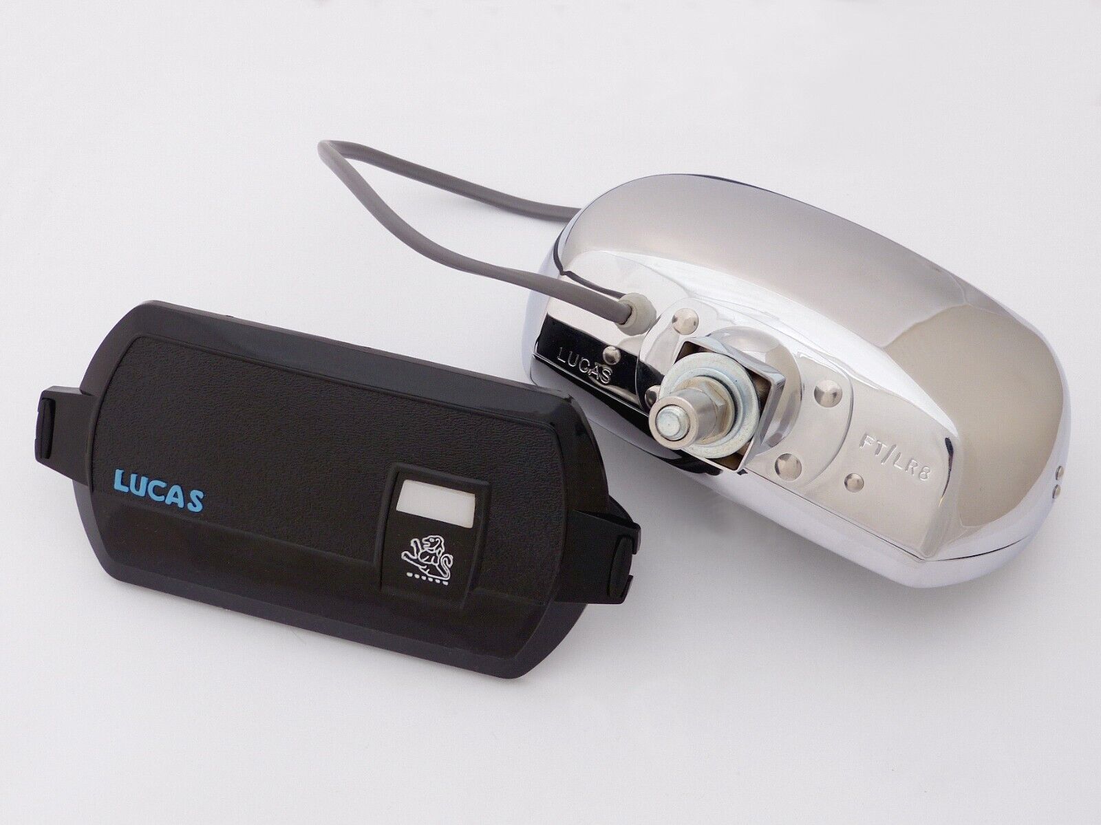 Lucas LR8 New Chrome 12V Square Fog Light / Fog Lamp & Removable Cover, LDB305