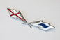 Triumph  Herald "V and S Cross Flags" Enamel & Chrome Rear Badge, 607760