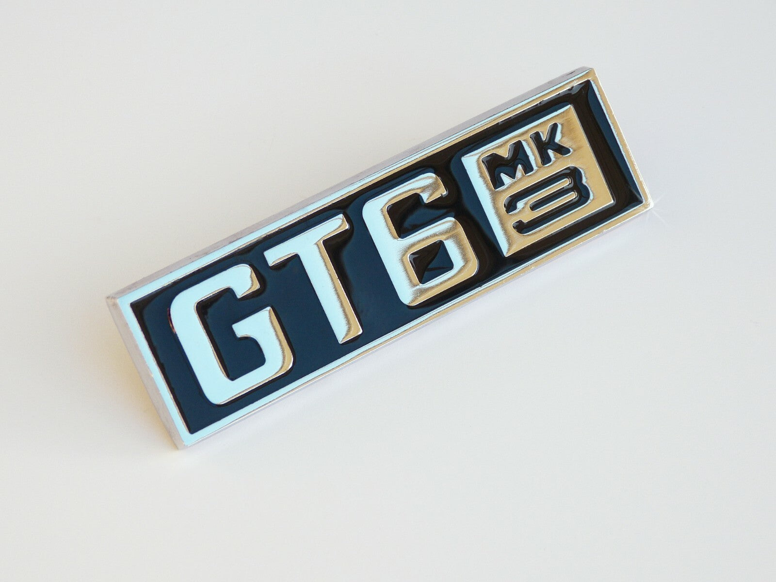 Triumph GT6 Mk3 High Quality Chrome & Black Rear Boot Badge, Triumph 624738