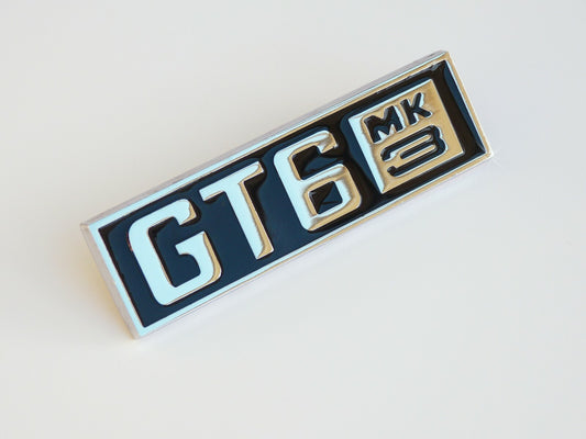 Triumph GT6 Mk3 High Quality Chrome & Black Rear Boot Badge, Triumph 624738