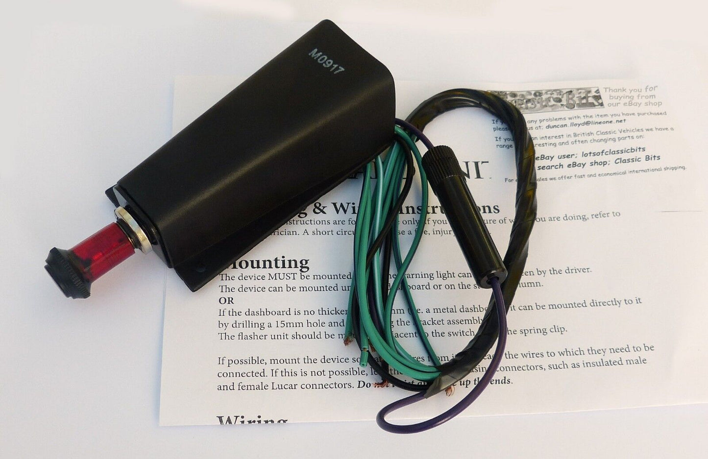 12 Volt Classic Car Hazard Flasher Warning Kit, GSS159, (As Lucas SFB300)