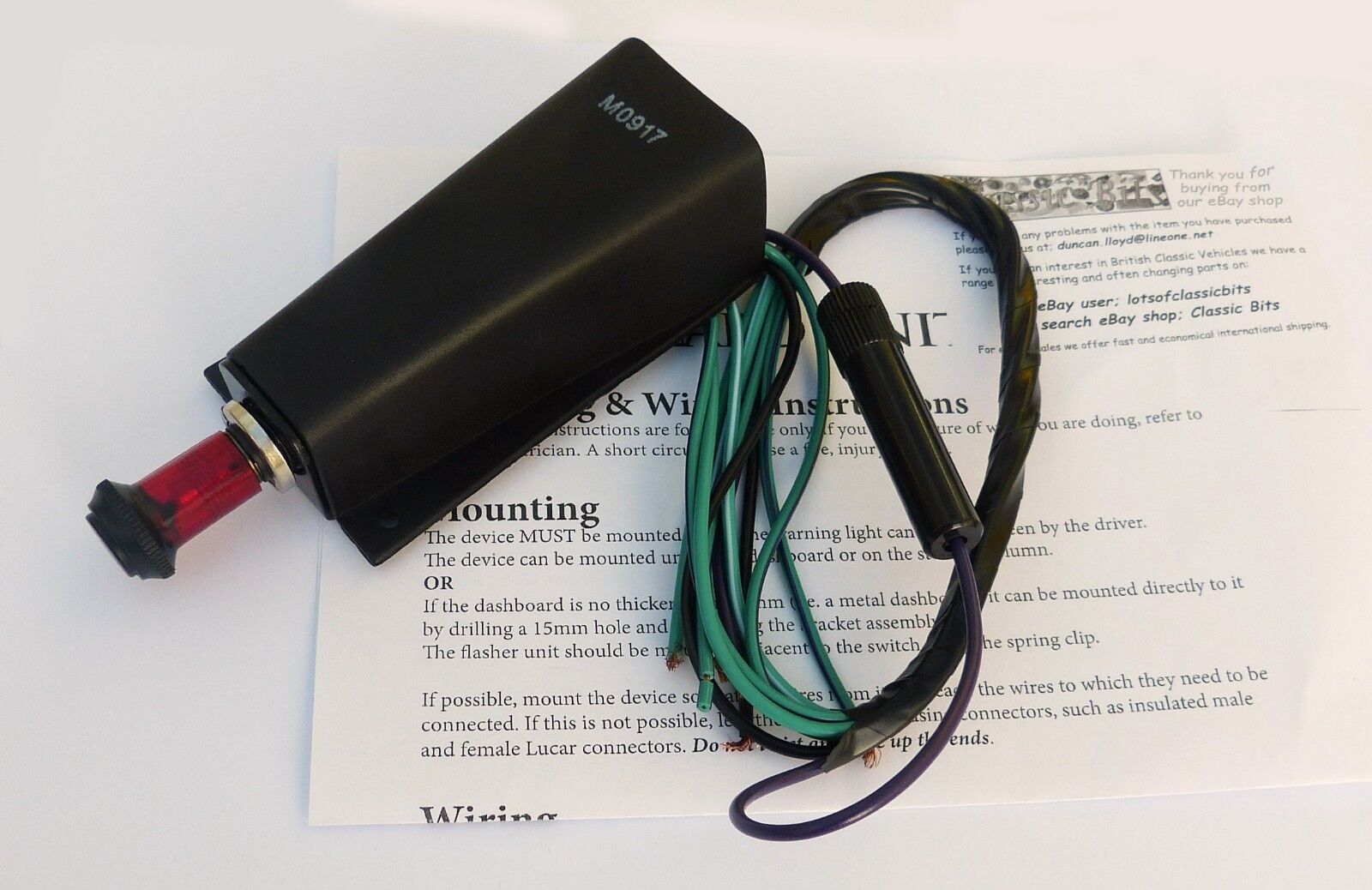 12 Volt Classic Car Hazard Flasher Warning Kit, GSS159, (As Lucas SFB300)