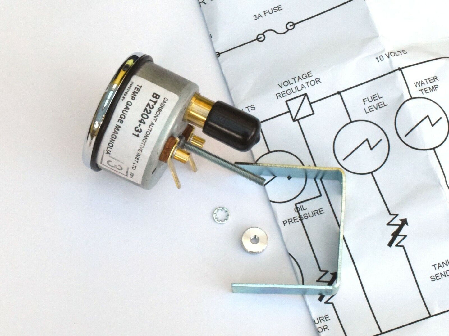 Smiths Mini Water Temperature Gauge + Chrome Bezel Magnolia Face 13H4460M