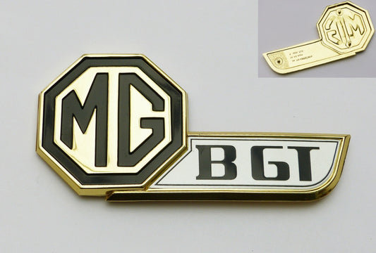 MGBGT / MGB GT British Made Concourse Jubilee Gold & Black Boot Badge, HZA5021