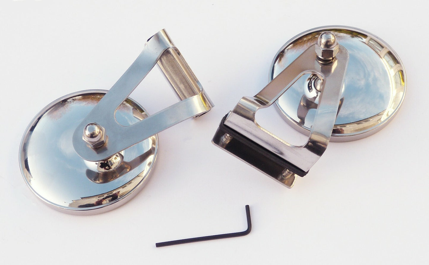 Pair of Austin / BMC Classic Mini Stainless Steel Clamp-On Overtaking Mirrors