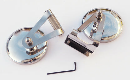 Pair of Austin / BMC Classic Mini Stainless Steel Clamp-On Overtaking Mirrors
