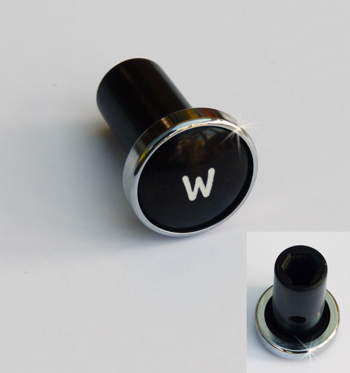 Lucas Type Classic Car Chrome Rimmed Black W Wiper Knob, Riley Wolseley etc