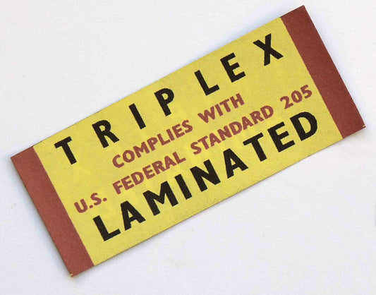 Triplex Laminated Windscreen Paper Label Classic Cars, MG Mini Austin Lotus