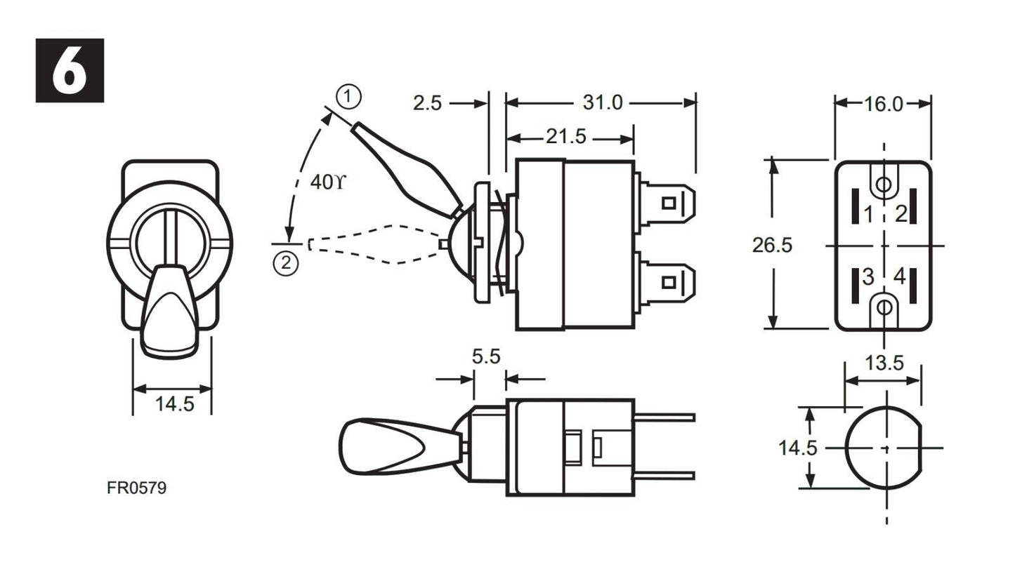 Lucas 34889 108SA On Off Paddle Toggle Switch Land Rover Reliant 149011A PRC5610