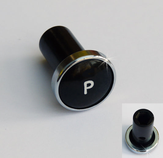 Lucas Type Classic Car Chrome Rimmed Black P Panel Knob, Riley Wolseley etc