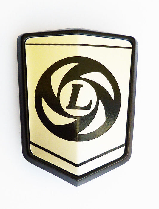 Classic Mini MK3 Black & Silver Leyland Bonnet Shield Badge, BMC CZH4143