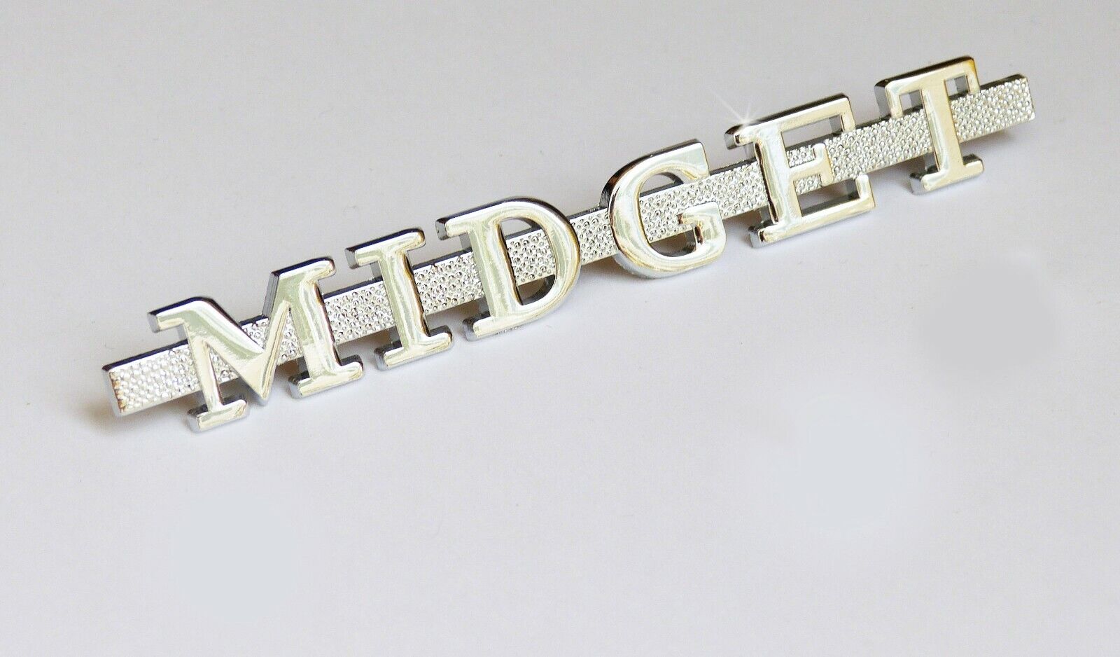 MG Midget Chrome Boot Badge with mountings, MG part number; AHA5683