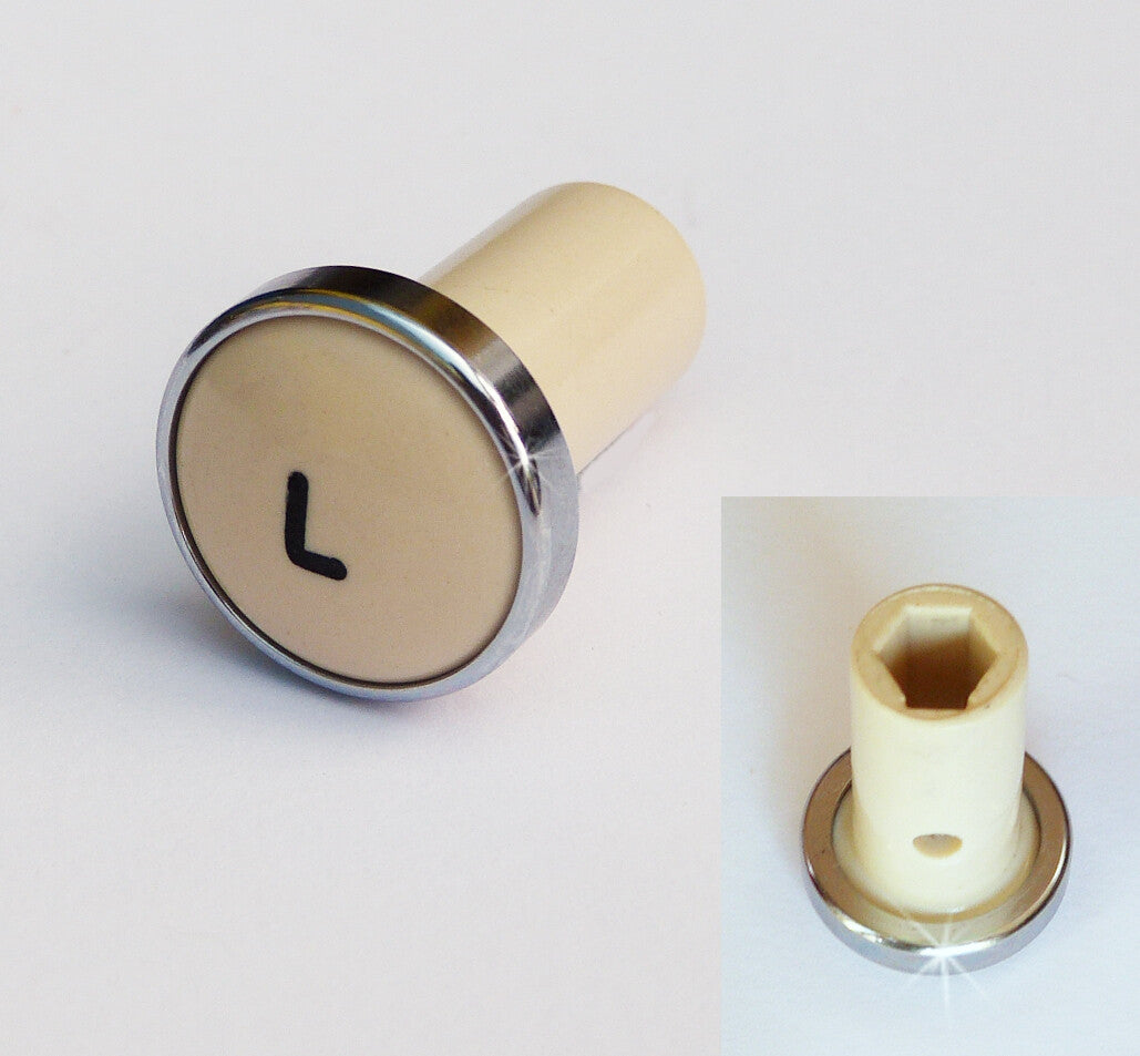 Vintage & Classic Car Chrome Rimmed Cream Lights Knob, Wolseley MG Alvis