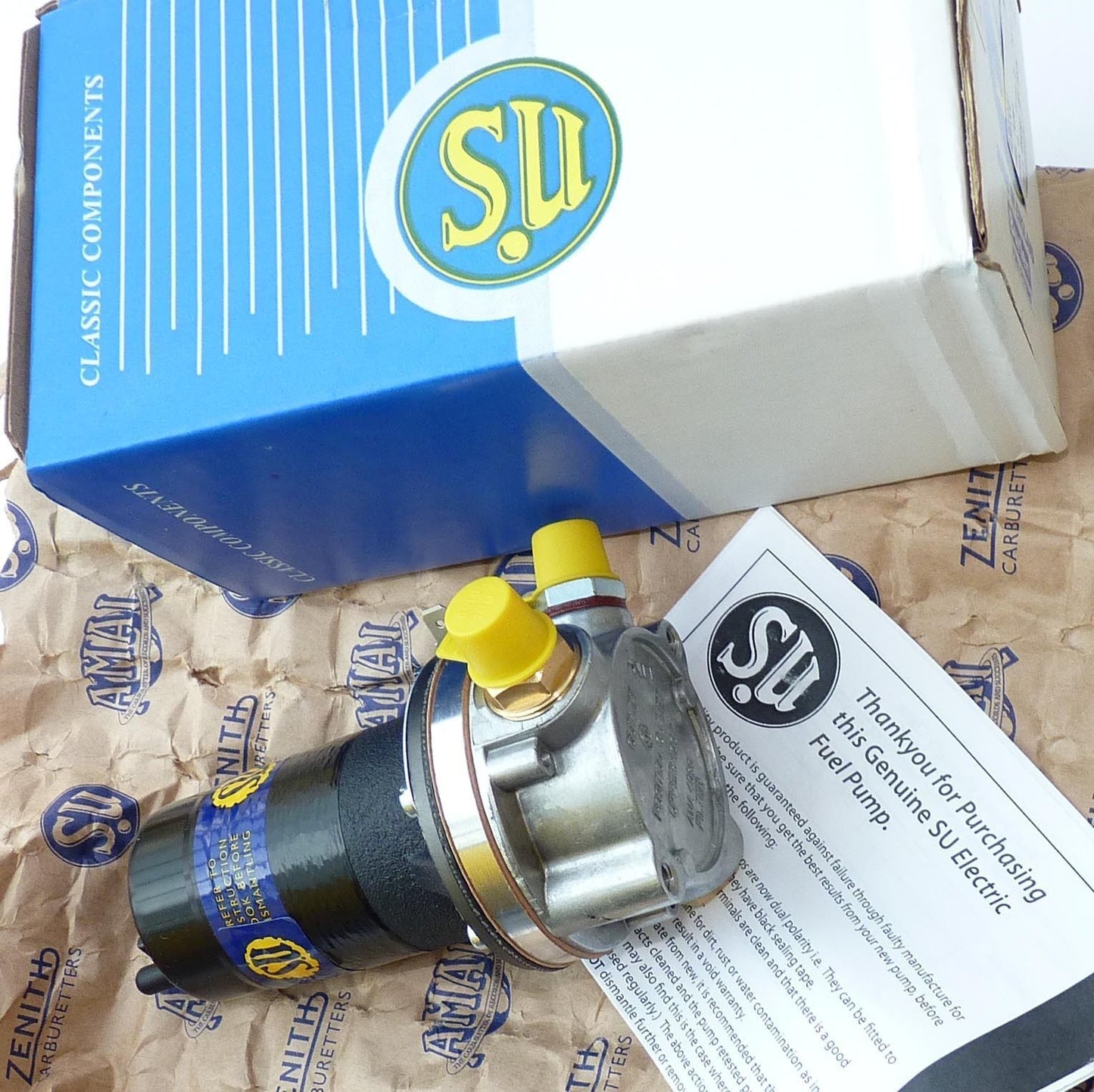 SU (Genuine Burlen) 12V Electric Fuel Pump for MGA & MGB, SU part AZX1331