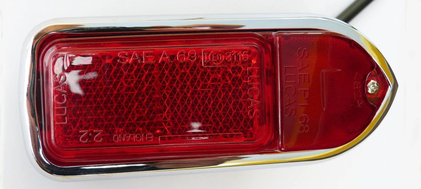 Lucas 54923 L824 Red LH Rear Side Marker Lamp for MGB Jaguar XJ6, BHA4971