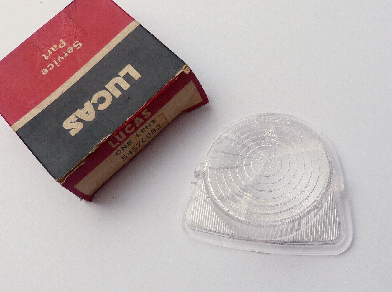 Genuine Lucas L655 / L656 Clear Lens for Austin Morris J4, Lucas 54570882