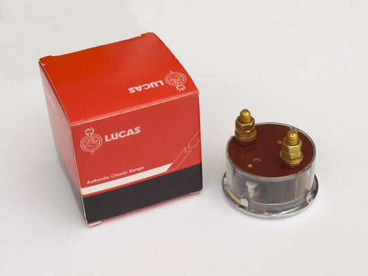 Lucas 36084 8-0-8 Ammeter Gauge Chrome Bezel Black Face for Classic Vehicles