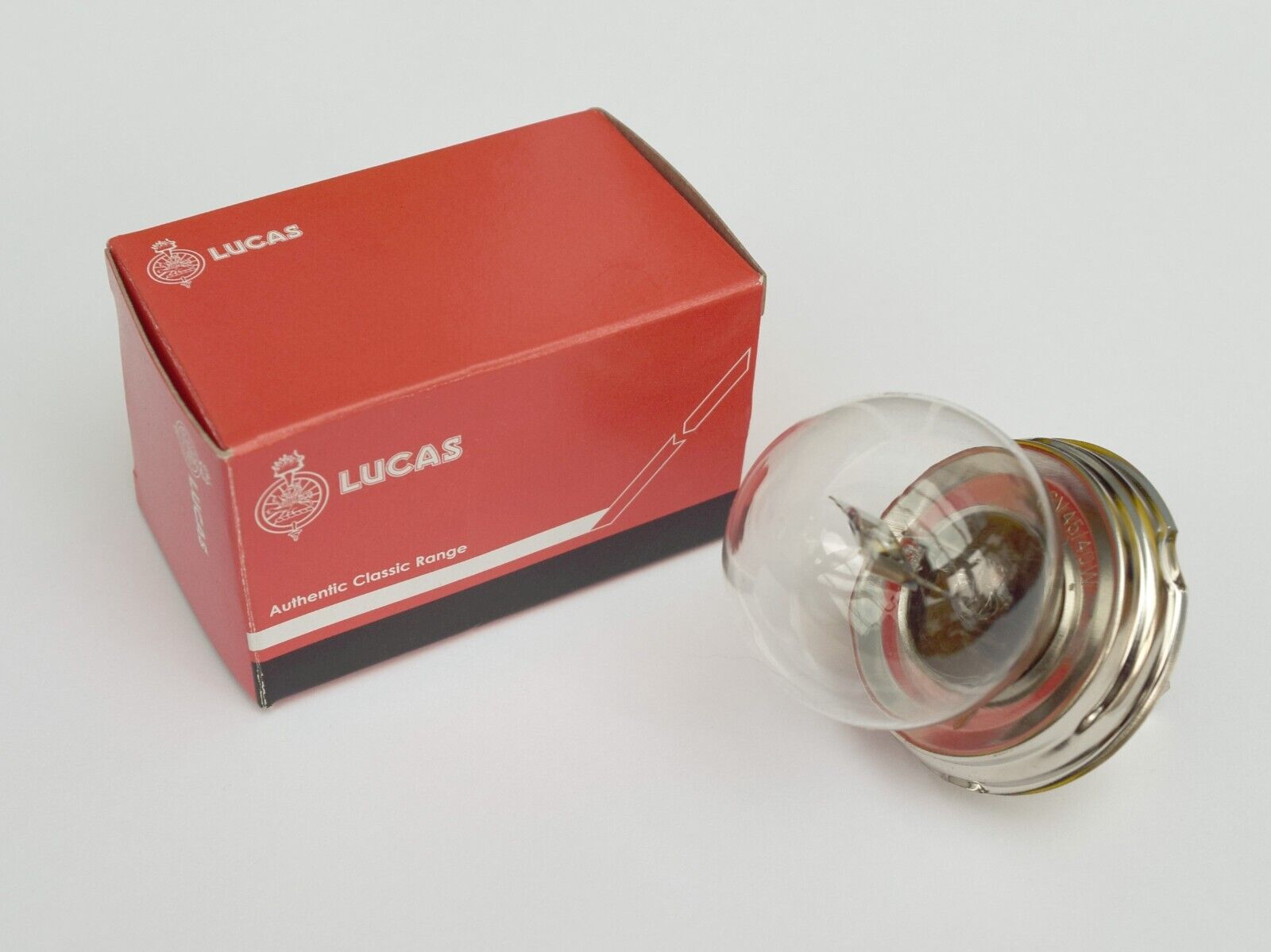 Genuine Lucas Headlamp Motorcycle Bulb 6V, 45W/40W  P45t R2 Triumph BSA, LLB423