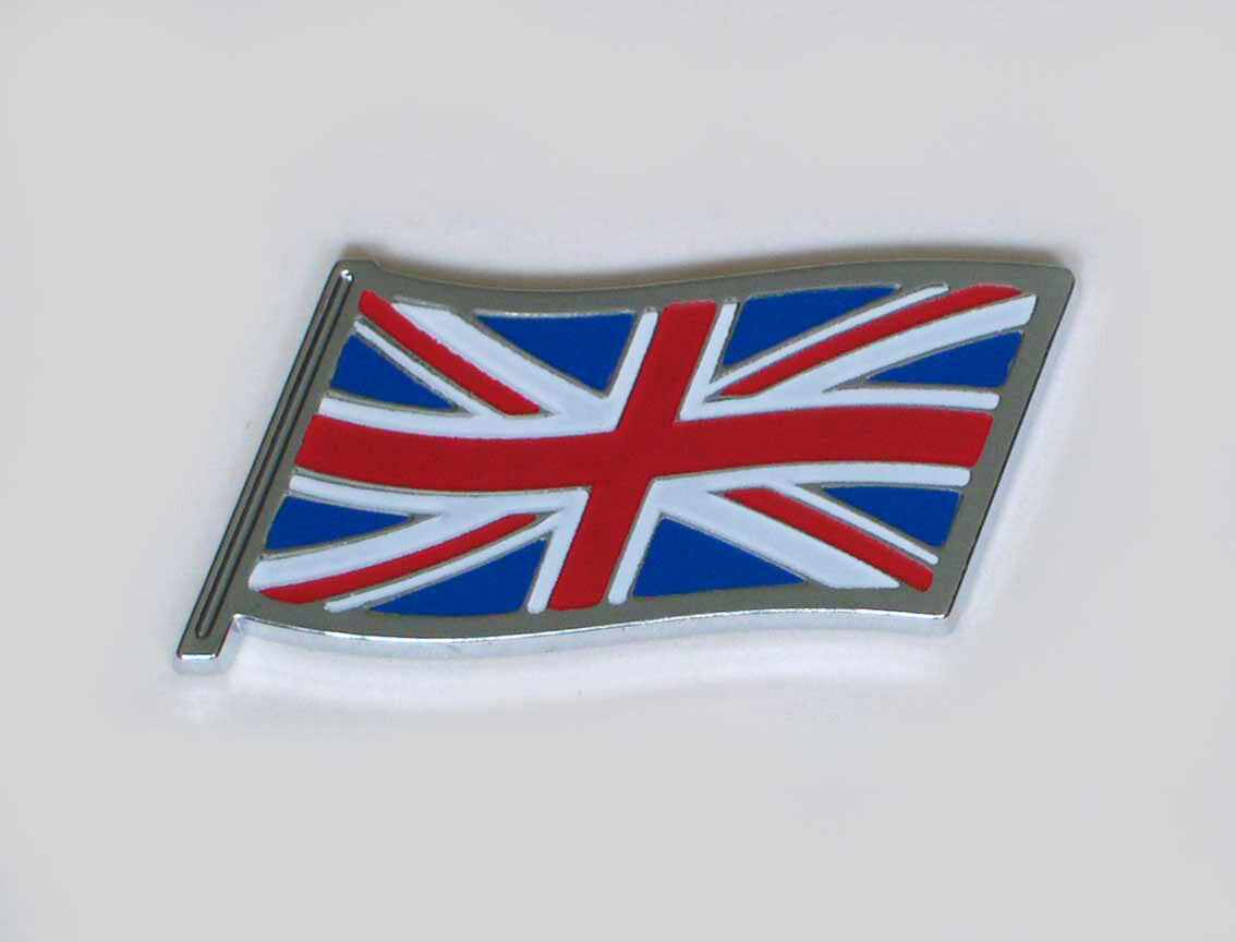 Classic Car Union Jack United Kingdom UK Flag Badge, Ideal for MG, Mini, Triumph