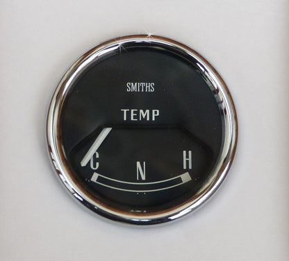 Smiths Mini Water Temperature Gauge + Chrome Bezel Black Face 13H4460