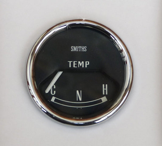 Smiths Mini Water Temperature Gauge + Chrome Bezel Black Face 13H4460