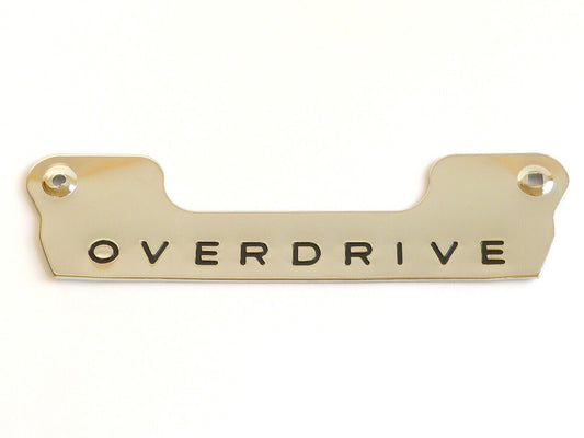 Triumph TR5 TR250 TR6 Black & Chrome Rear "OVERDRIVE" Badge, 622152