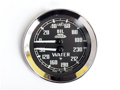 British Jaeger Oil Pressure & Water Temperature °F Dual Gauge For MGA MGB 17H298