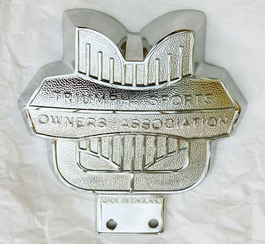 Triumph Chrome Sports Owners Association Badge for Vitesse TR4 TR5 TR6 GT6 etc