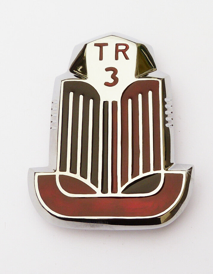 Triumph TR3A Red & Black Enamel and Chrome Shield Badge / Medallion, 606422