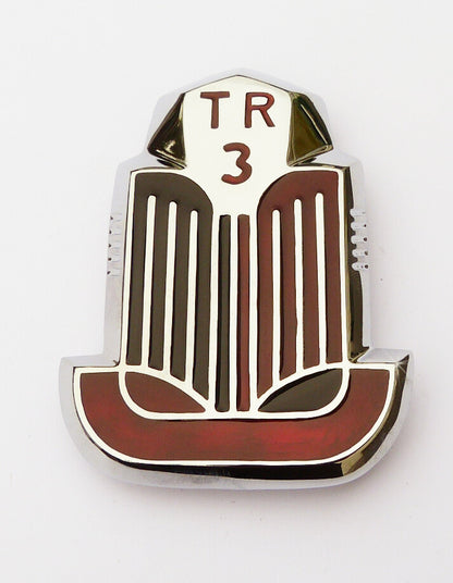 Triumph TR3A Red & Black Enamel and Chrome Shield Badge / Medallion, 606422