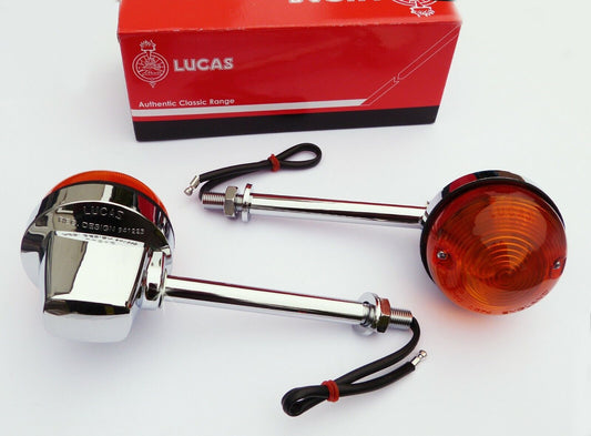 Pair of Genuine Lucas L784, 5" Stem Indicators, Triumph, BSA & Norton - 54057567